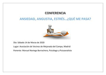 conferencia ansiedad, angustia, estrés